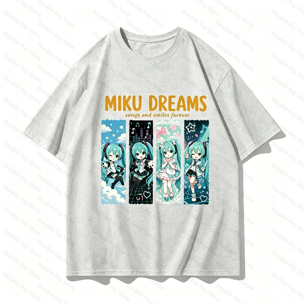 Kawaii Anime Girl Dreams T-Shirt Cute Print Casual Streetwear Short Sleeve Cotton Tee for Fans Men's Shirts Woman t-shirts