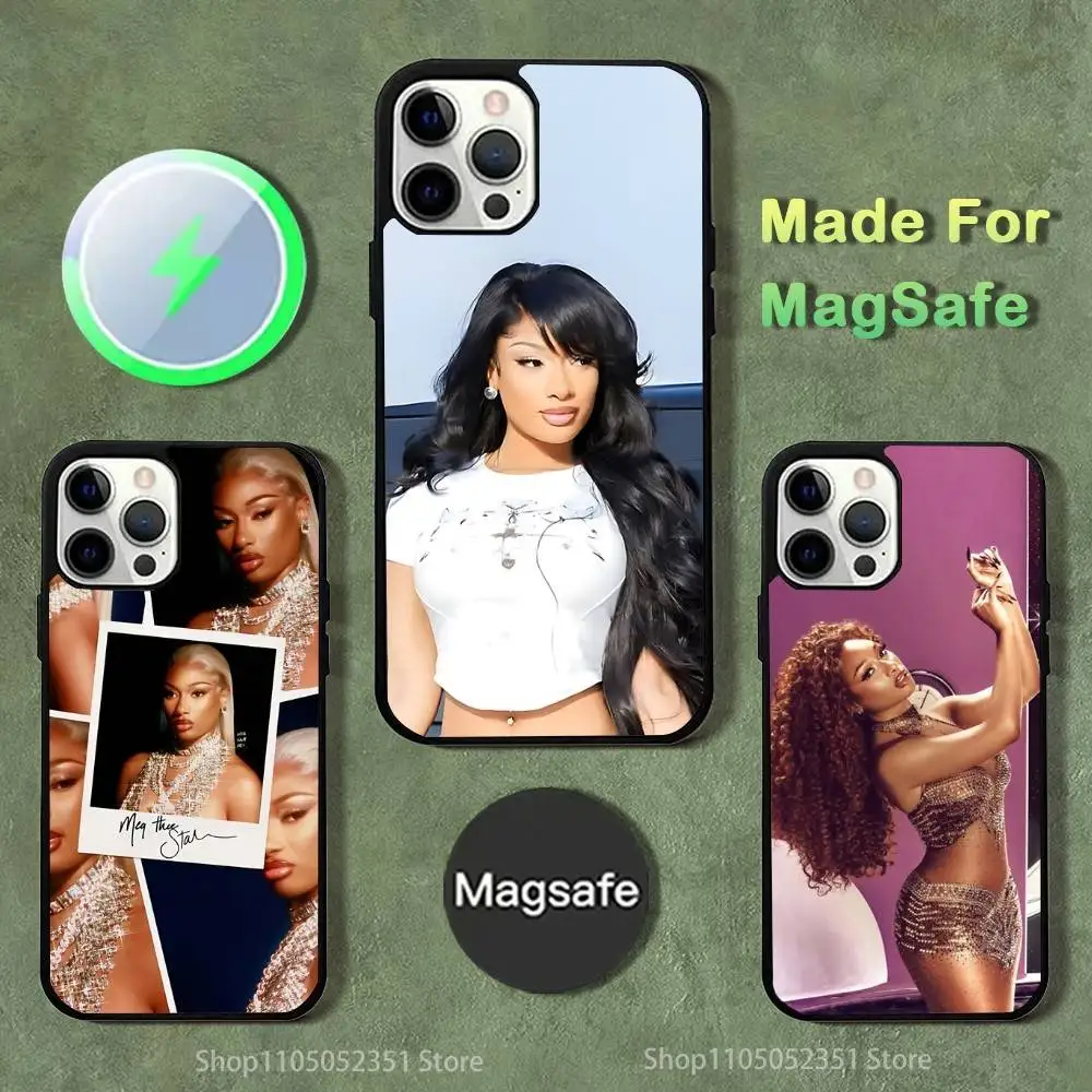 

Singer M-Megan Thee Stallion Phone Case For iPhone 16,15,14,13,12,11,Pro,Max,Plus,Mini,SE4,E Magnetic Magsafe Wireless Charging