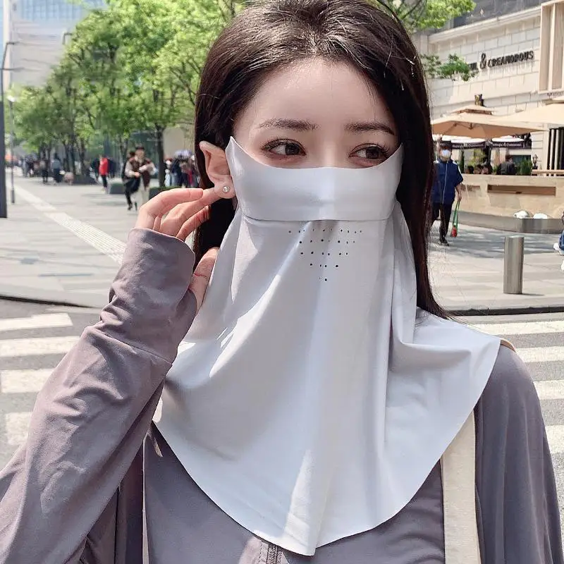 

Women's Outdoor Sports Trackless Sunscreen Facial Mask Imitation Ice Silk UV Protection Summer Breathable Thin