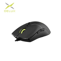 Delux M800 Ultra-Licht PMW3389 16000DPI Wired Gaming Maus 58g RGB 6 Tasten Voll Programmierbare Ergonomische Für PC Gamer