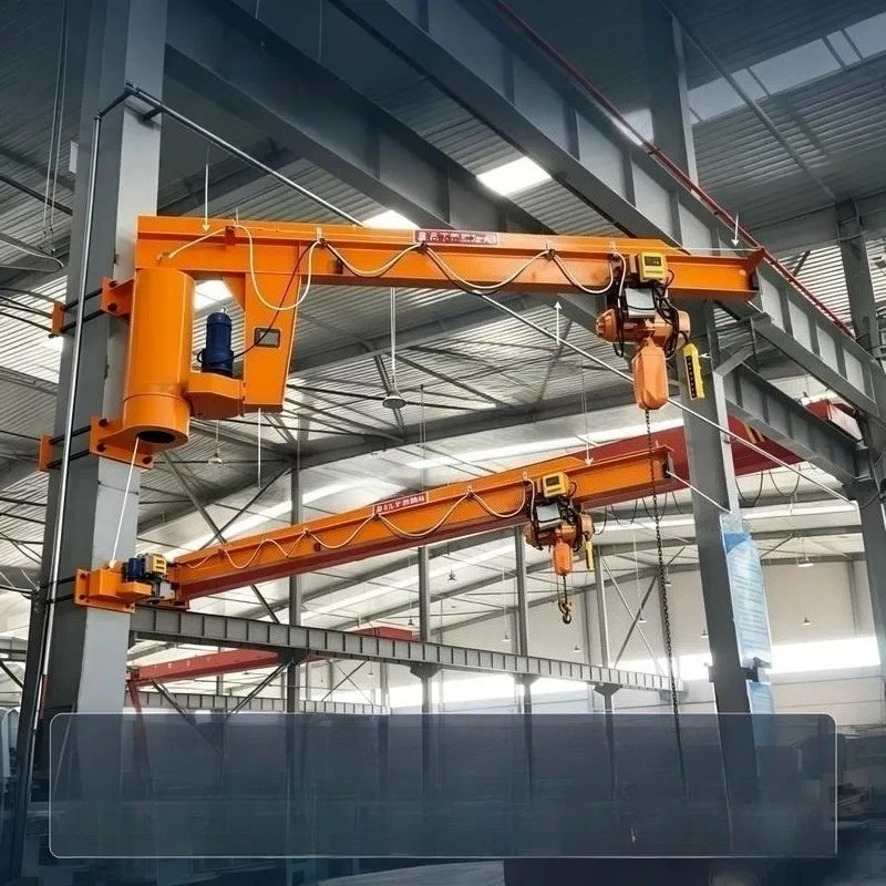 for Factory Floor Heavy Duty Electric Rocker Arm Wall Mounted Rotary Boom Crane for Light Load Cargo Lifting Operations