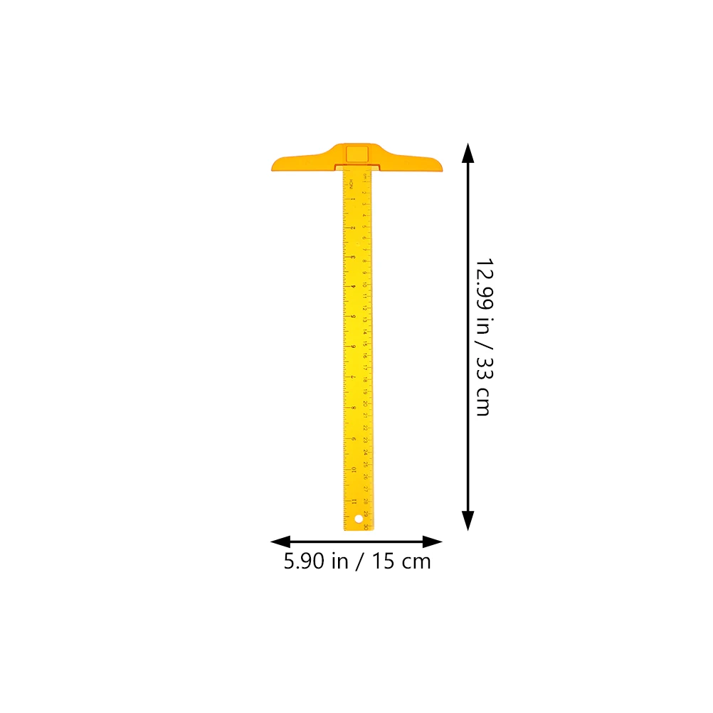 4pcs Portable T Shape Premium Plastic Double Scale Measuring Tool For Drawing Drafting Students School Lightweight
