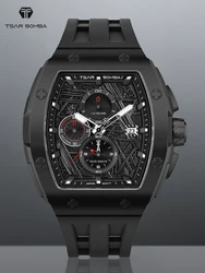 TSAR BOMBA Uhr für Männer Luxus Quarz Tonneau Armbanduhr Sapphire Chronograph Wasserdichte Uhr valentinstag Geschenk 2023 Neue