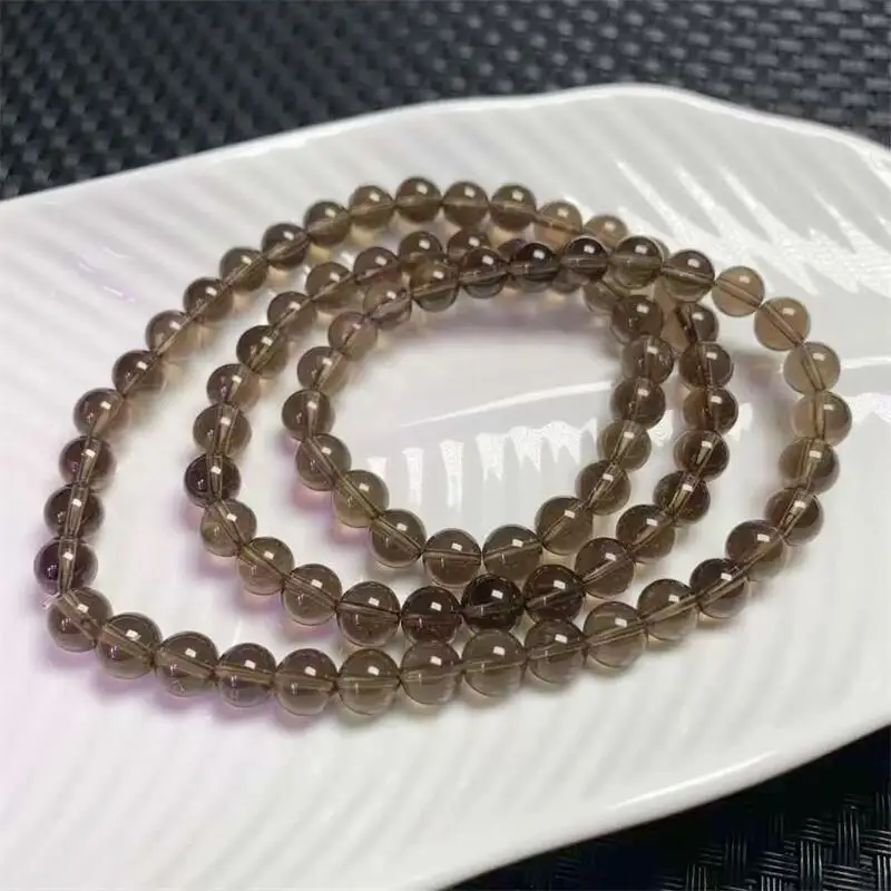 6.7 مللي متر نيزك طبيعي الثلاثي دائرة سوار موضة الأثرياء حجر الحظ الخرز المستديرة مجوهرات هدية 1 قطعة #6