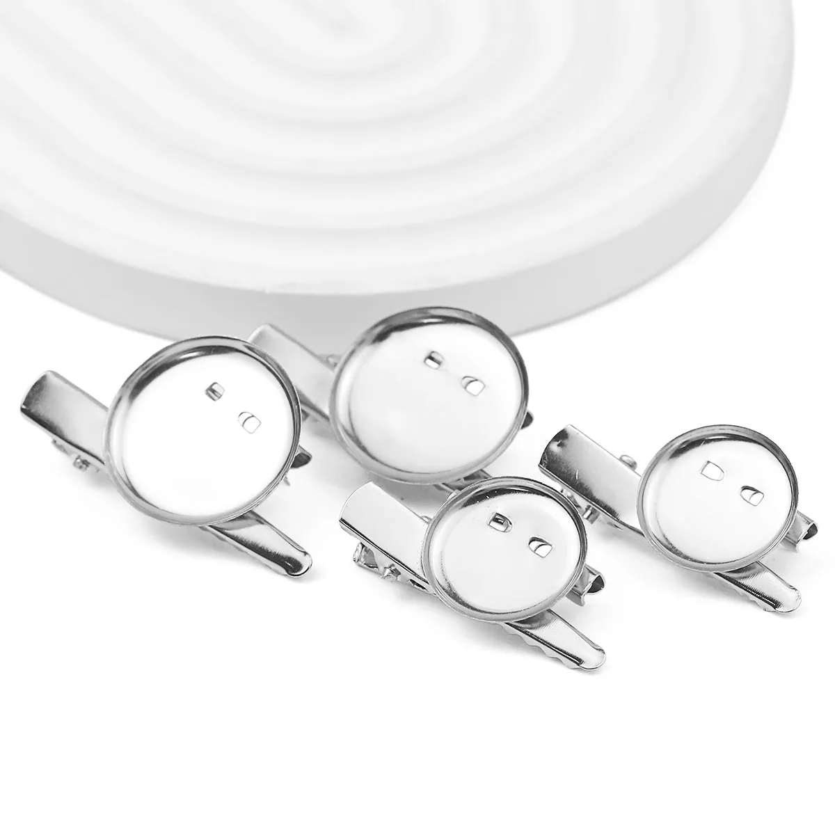 20-35mm Stahlfarbene Scheibenbrosche mit 3,5-6mm Verschluss, handgefertigte DIY-Broschenbasis für Schmuckherstellungszubehör