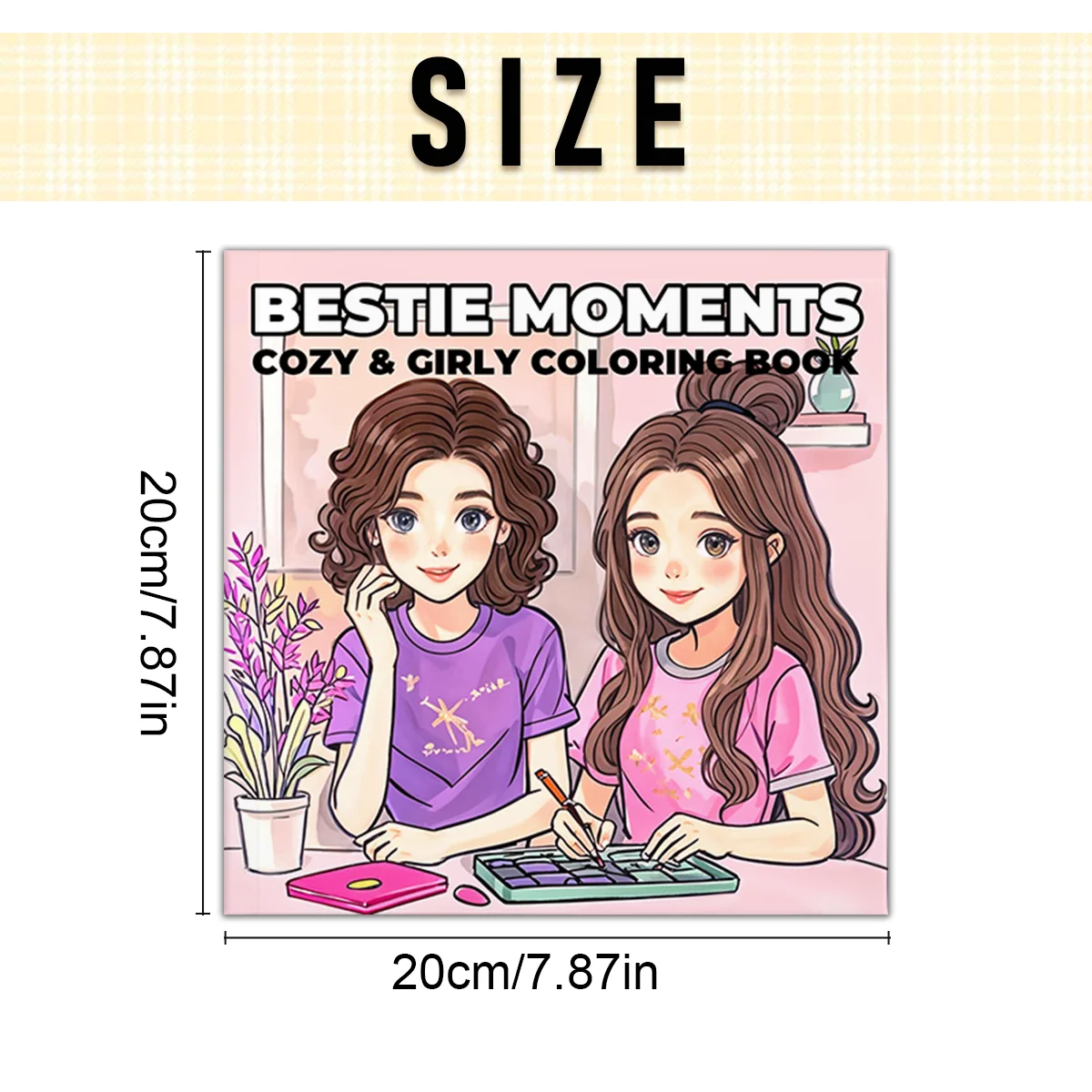 Adult Coloring Book - 7.8x7.8 Inch Unique Colorful Designs for Women, Perfect Gift for Friends and Special Occasions