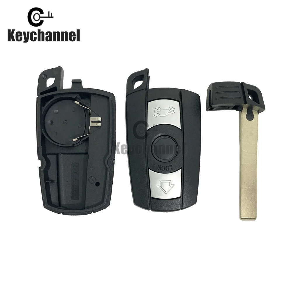 Keychannel Coquille de Clé À Distance de Voiture 3 Boutons Boîtier HU92 Clé pour BMW 1 3 5 6 Série E90 E91 E92 E60 E70 E71 E72 E82 E87 E88 E89