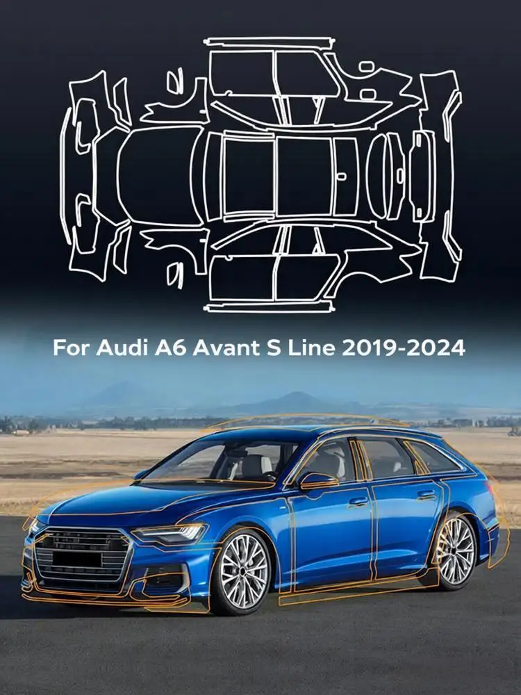 

8.5Mil TPU Bumper Paint Protection Film For Audi A6 Avant S Line 2019-2024 Pre-cut PPF Clear Bra Car Body Anti-Scratch Resistant