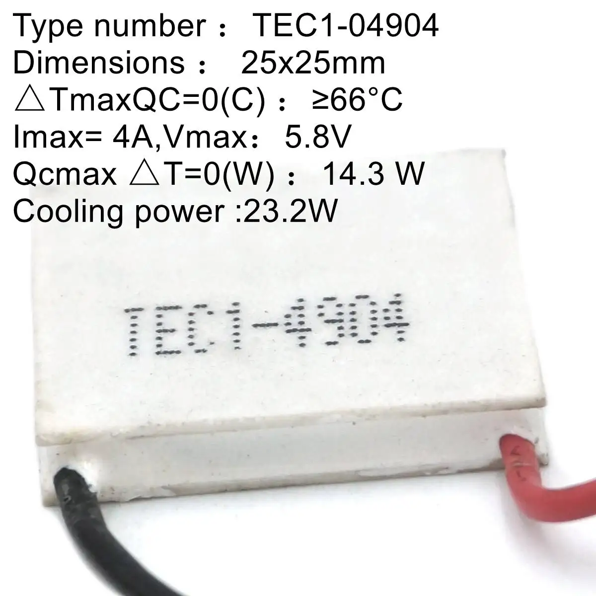 TEC1-04908 25x25mm keramischer Kühlkörper thermo elektrischer Kühler Peltier Kühl platte Kühlung – Detail 5