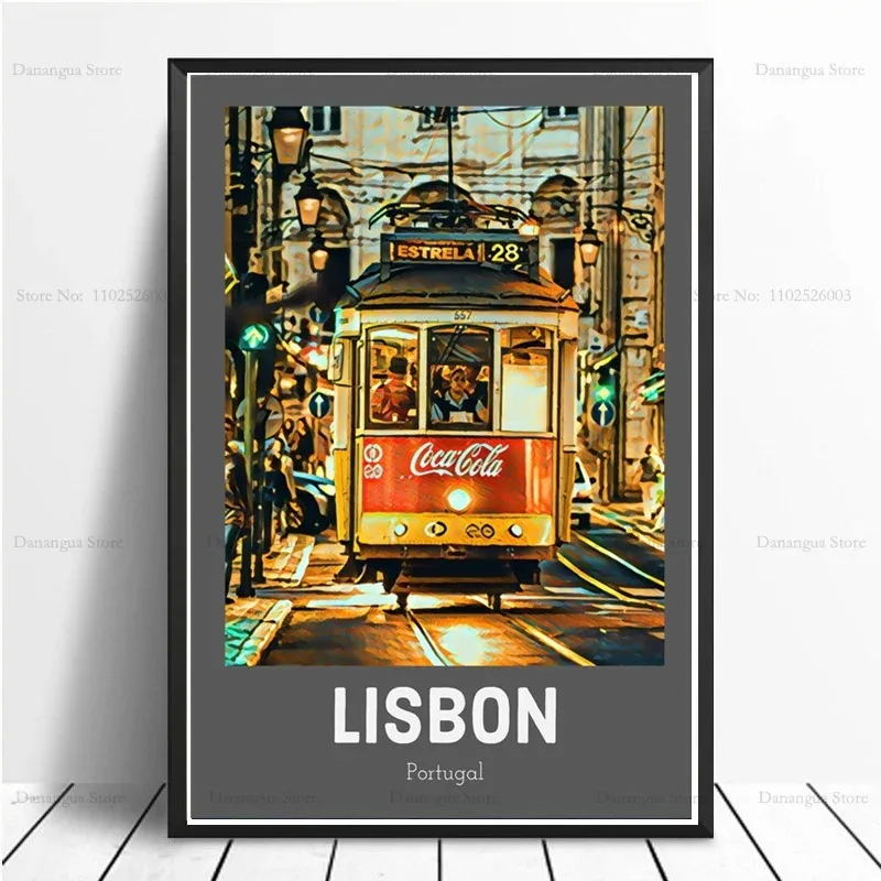 ملصق هزلي للمناظر الطبيعية لمدينة البرتغال للسفر في العالم ، فن جداري مطبوع ، لوحة قماشية ، صورة ، هدية صور ، ديكور غرفة المنزل ، ساخن
