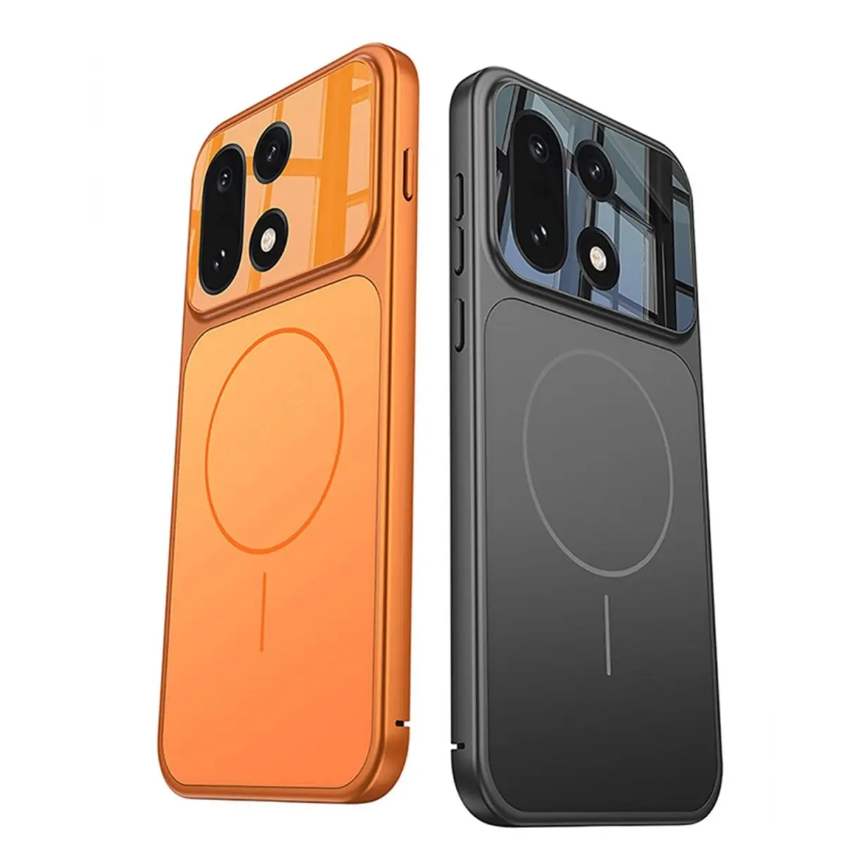 

For OnePlus 15 Built-in Magnetic Case Stylish Ultra-thin PC Cover Skin-friendly Design Shockproof Full-coverage Lens For OnePlus