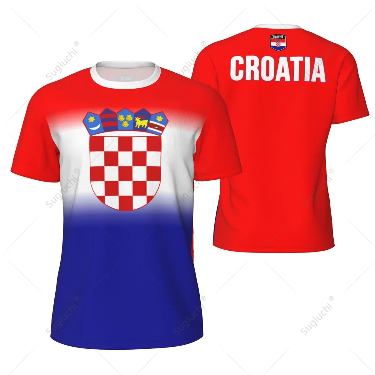 Sports Mesh T-shirt Croatia Flag For Running Bike Soccer Tennis Football Fitness Tees 3D Printed Custom