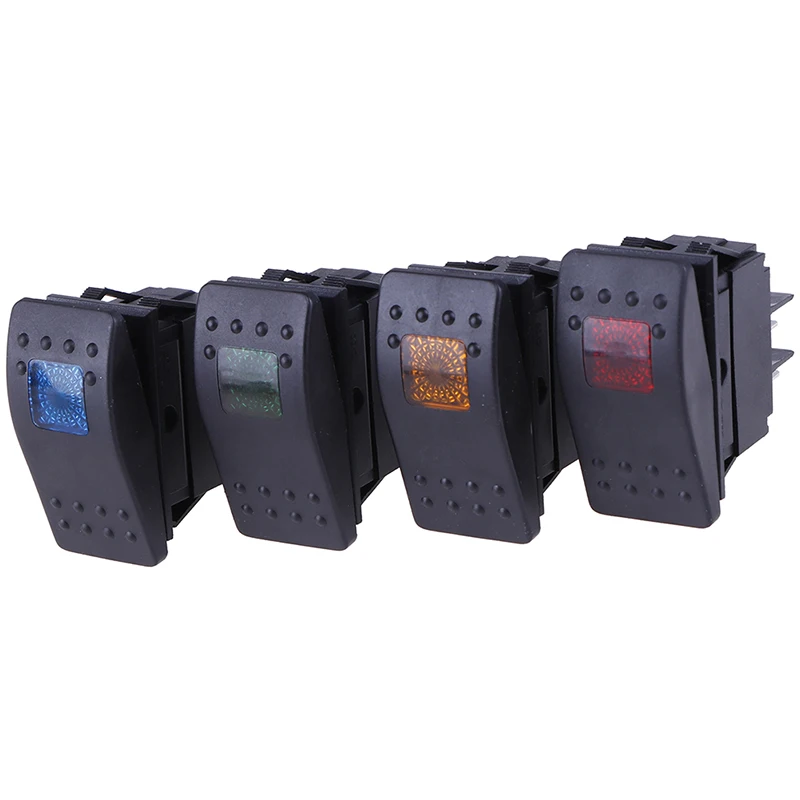 Waterproof Bar Rocker Toggle Switch Car Boat Marine Rocker Switch Button 12v/35A LED Light Lamp 4pin Switch