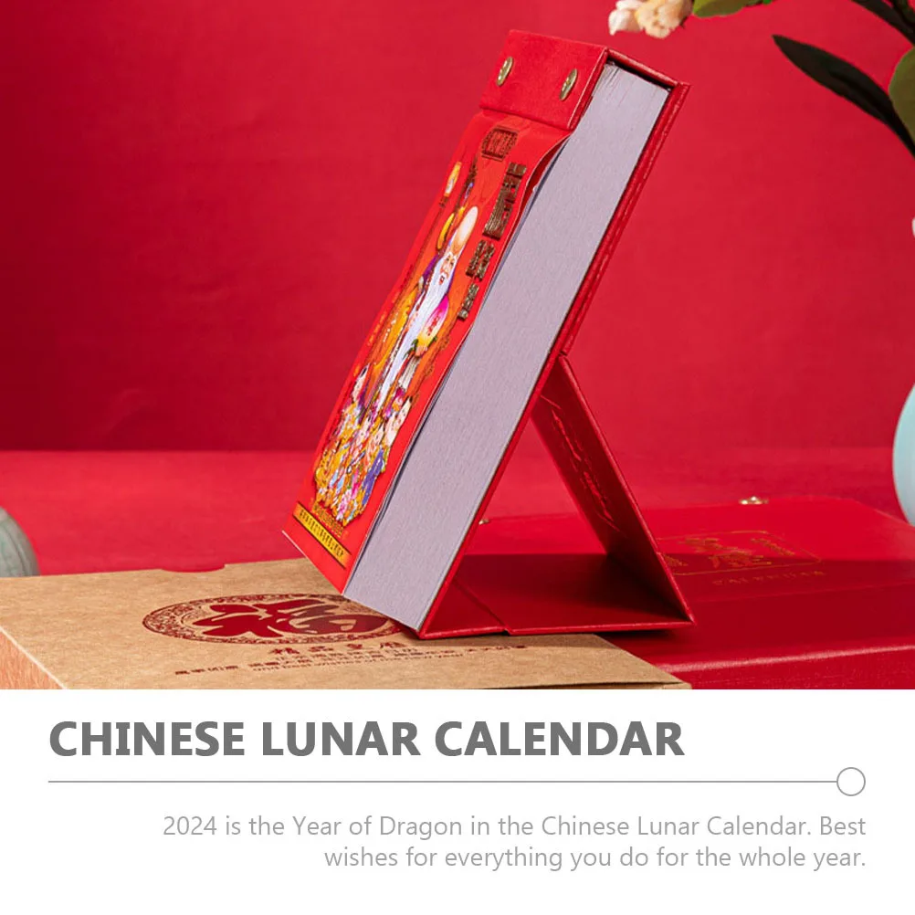 

BUTIFULSIC Hand Torn Old Desk Calendar Stand Lunar Scroll Decorative Paper Daily Organizer Chinese Decoration
