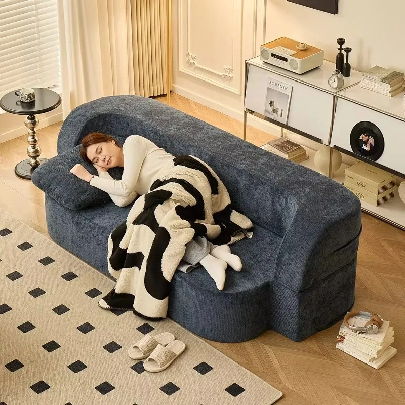 Soft Chenille Convertible Sofa Bed High Resilience Sponge Foldable Sleeper Couch With Removable Washable Cover For Whole Home