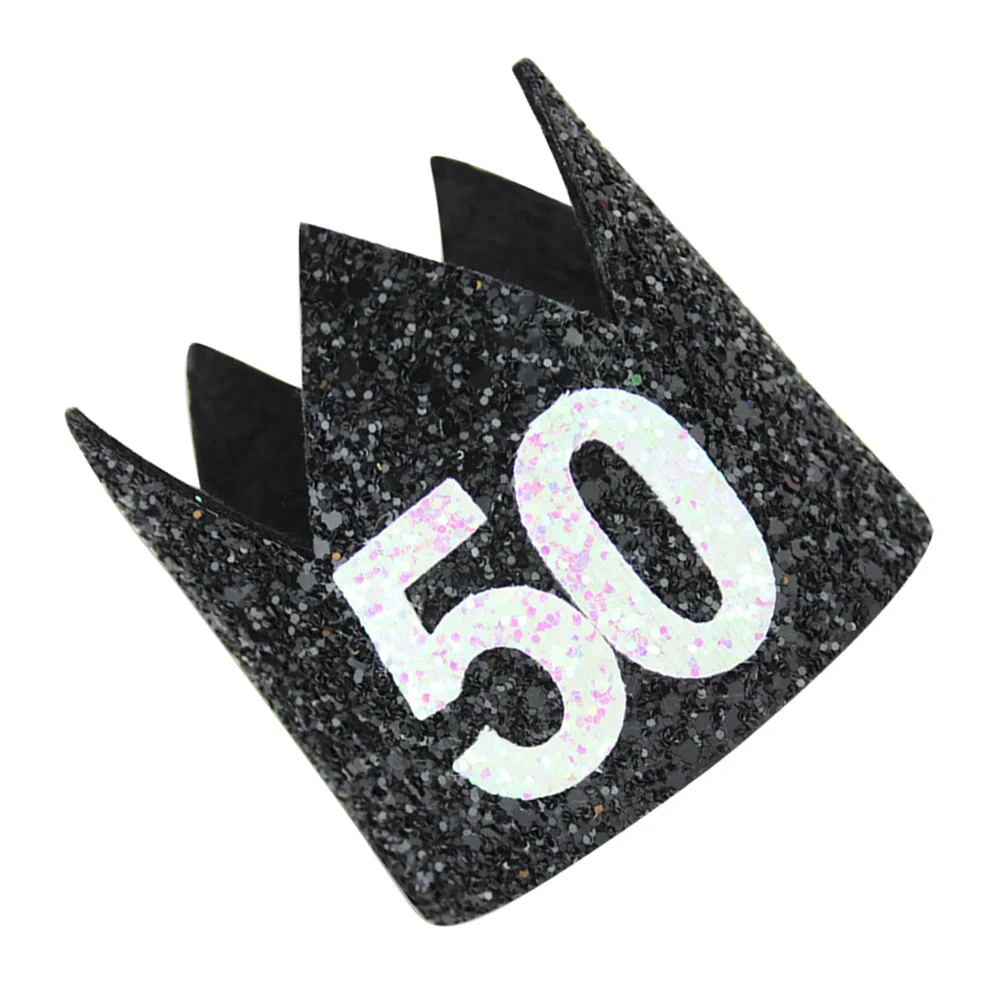 

Glitter Number 50 Adult Birthday Crown Hat Mini Party Decoration Costume Accessory Shiny Headpiece for Birthday Events