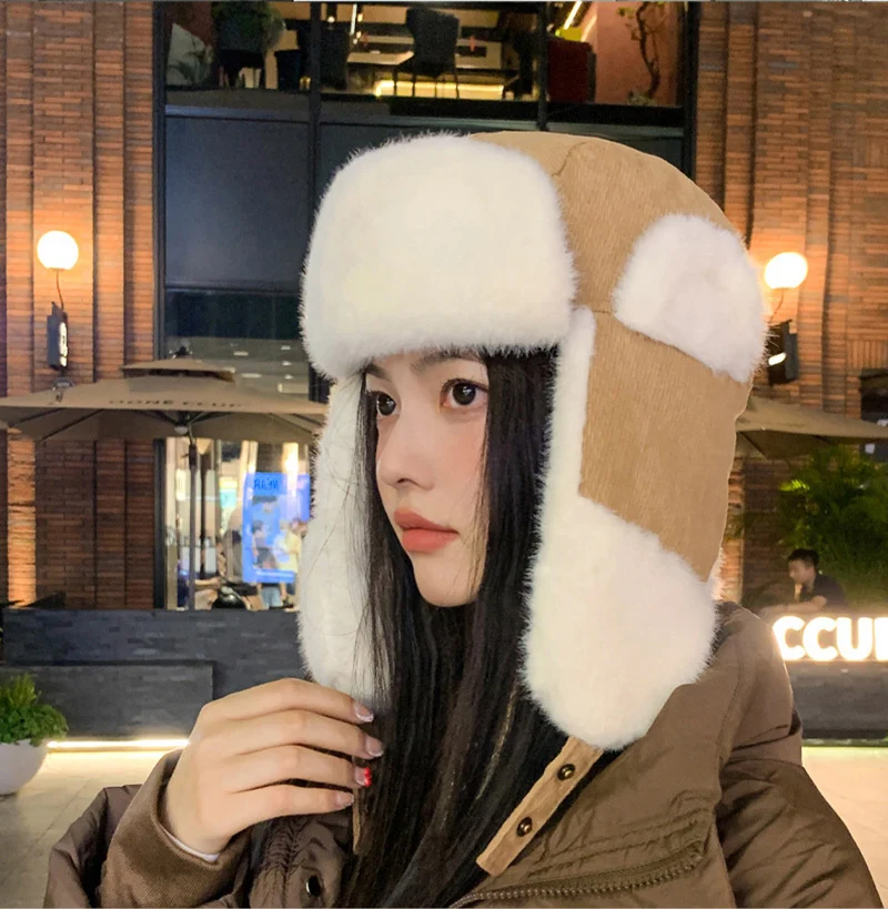 أصيلة Ushanka قبعة للغاية الباردة المواد المختلطة الرجال الصياد قبعة يندبروف النساء قبعة الطيار الثقيلة دافئ قبعة الطيار #2