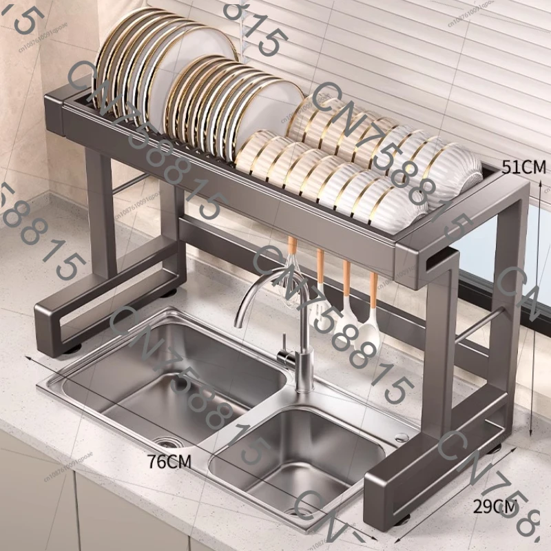 Drain Rack, New Dish Drying Rack Kitchen Over The Sink Dish, Drain Rack Utensil Holder Sink Stainless Steel Matt Black