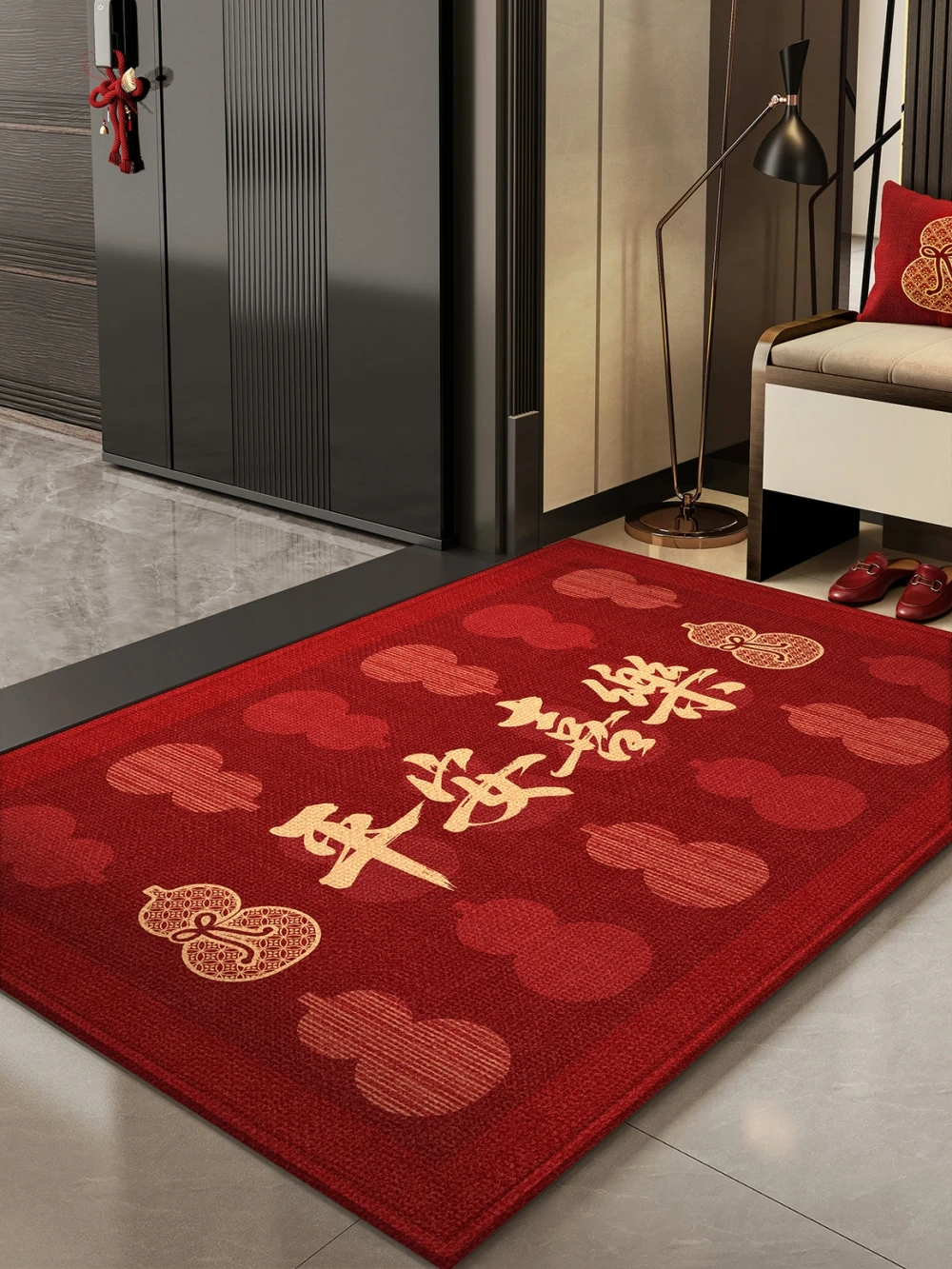 

Новый современный входной коврик, противоскользящий красный ковер, порог двери, приветственный коврик, домашний декор, движущийся в праздничном коврике, нескользящий коврик