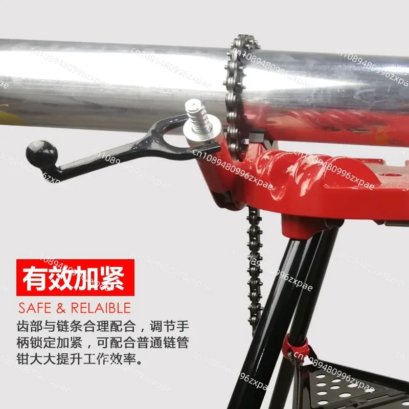 Portable cast aluminum countertop 6 inch with tripod chain pipe pliers with foot chain desktop pipe pliers