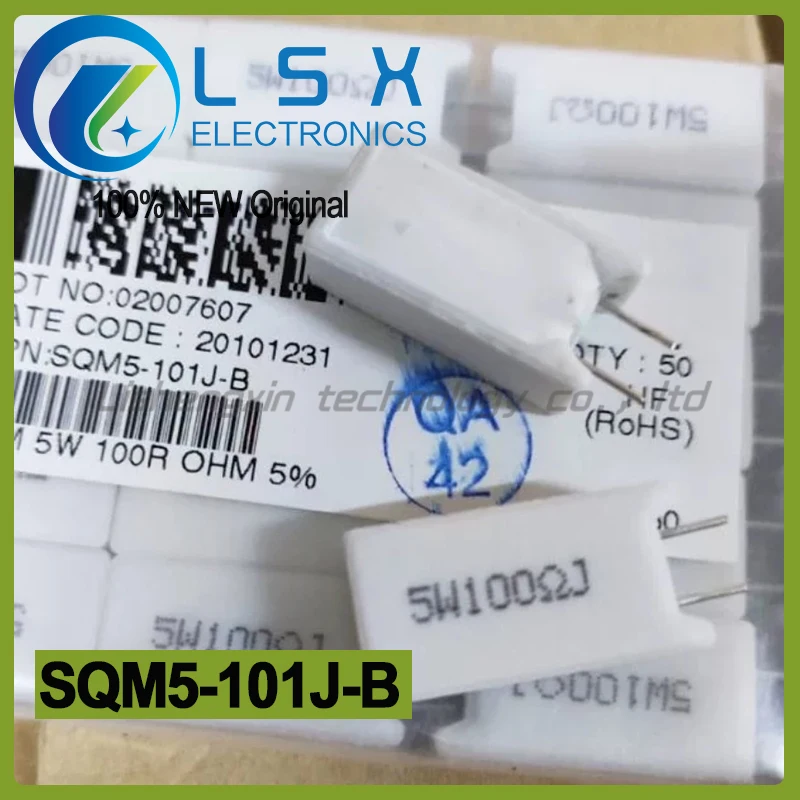 

10pcs 5W 100 Ω J 100R 5% SQM5-101J-B vertical cement resistor New and Original