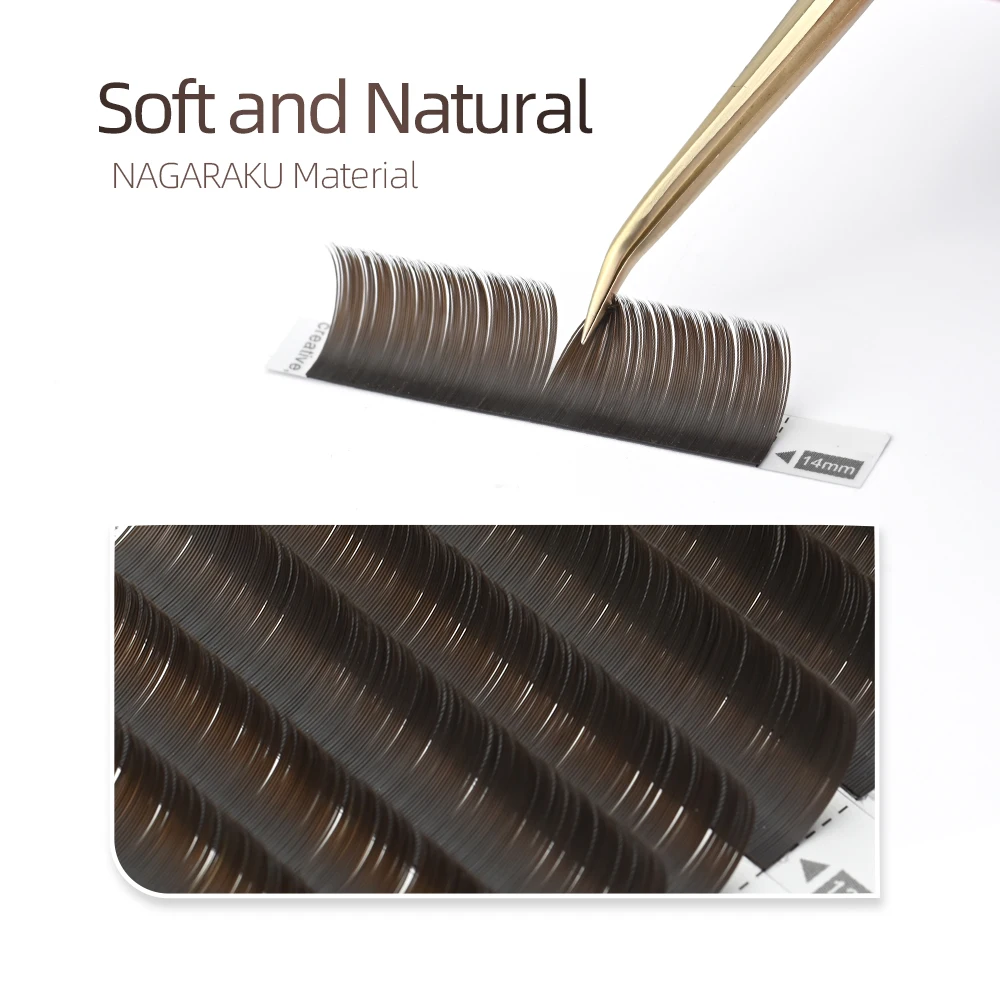 NAGARAKU Flache Split-Tips Weiche Natürliche Kohle-Ellipsen-Verlängerungszubehör Braun Schwarz Grau Hell Schwarz – Detail 11
