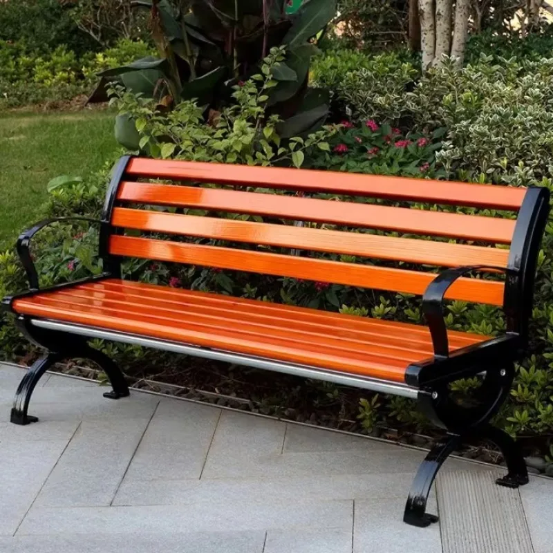 Countryside Traditional Stainless Steel Teak Wood Metal Garden Patio Benches Outdoor Dining Park Seating Gym Application for
