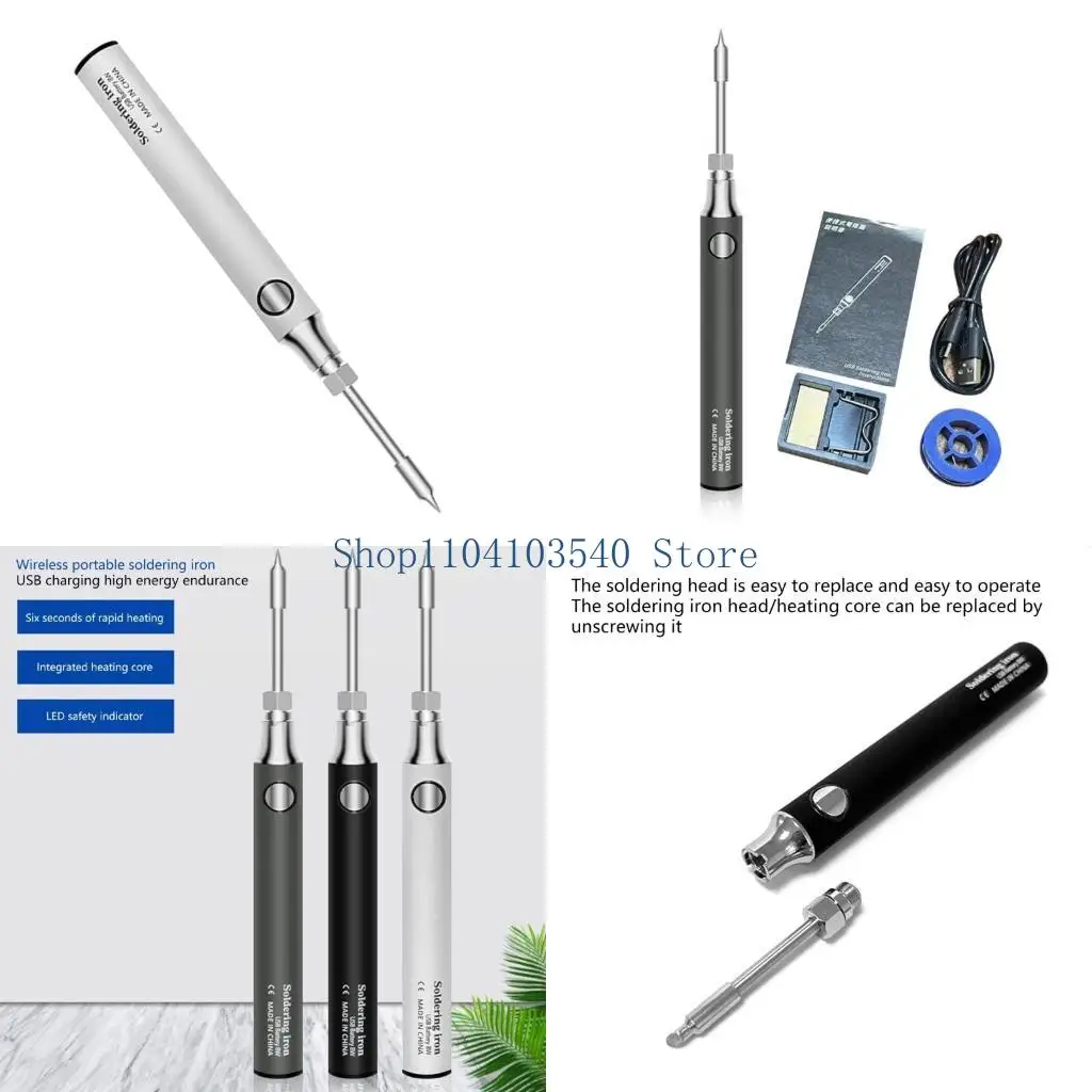 02DC Wireless Soldering Iron Kits Wireless Portable Adjustable Temperature Soldering Guns Pen Rechargeable Electronic Welding