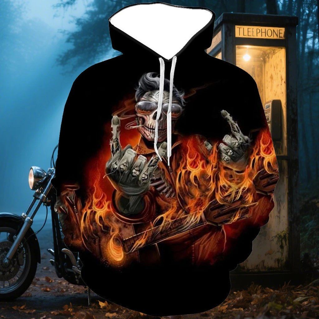 

Новая осенне-зимняя модная персонализированная толстовка с длинными рукавами в стиле хип-хоп для спорта на открытом воздухе и отдыха, теплая толстовка со снегом и принтом черепа на Хэллоуин