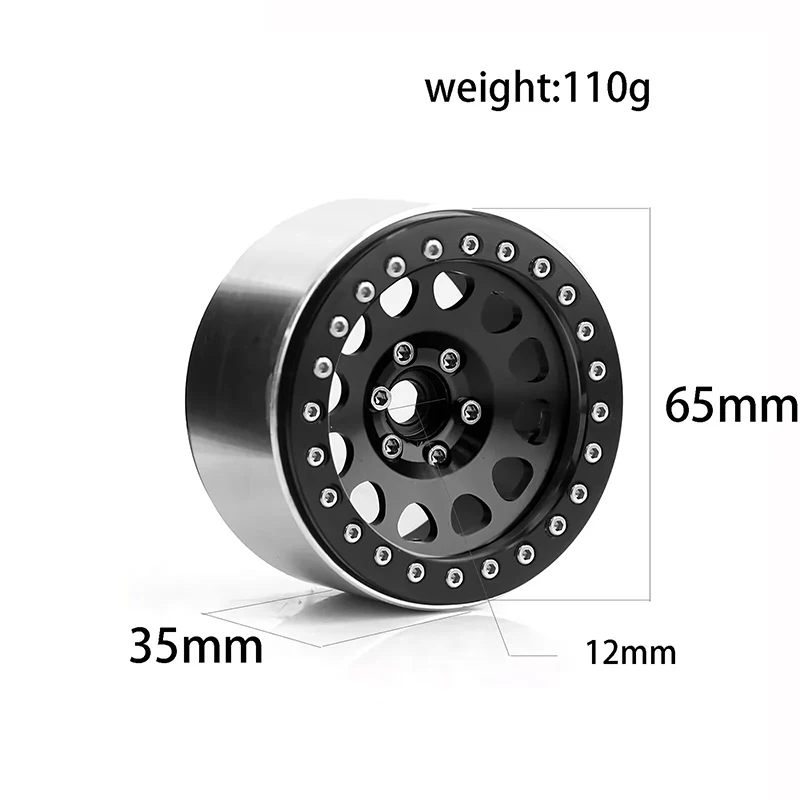 

4Pcs CNC Aluminum Alloy 2.2 Beadlock Wheel Rim for 1/10 RC Crawler Car Axial SCX10 90046 AXI03007 TRX4 VS4-10 Redcat Gen8