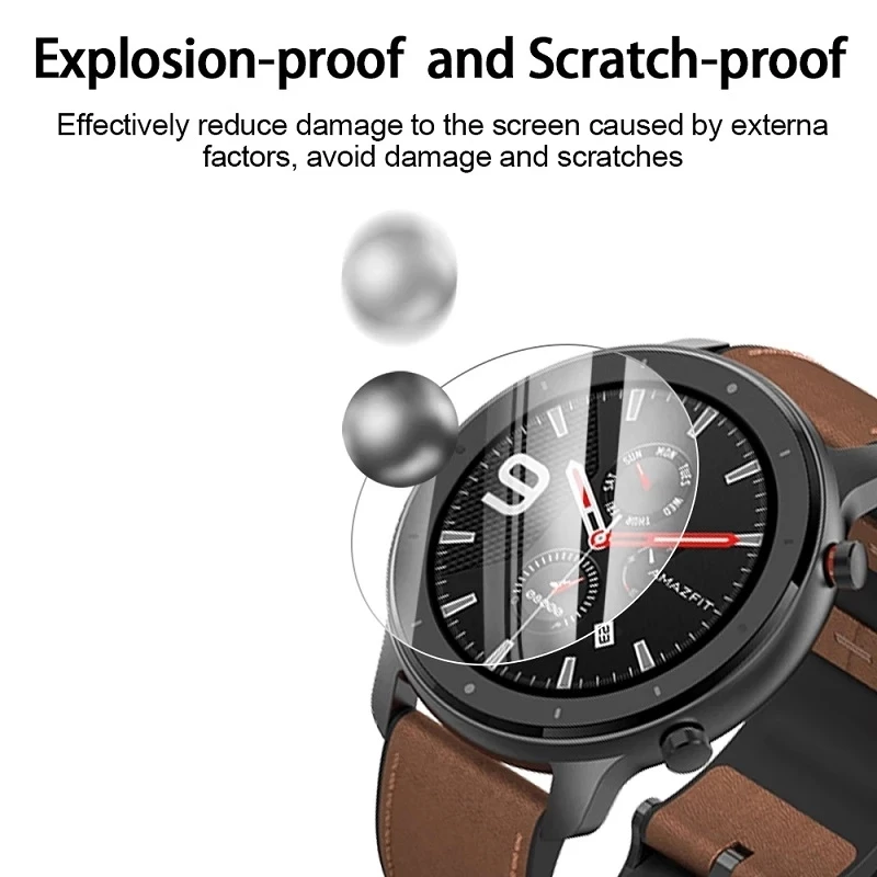 Tempered Glass For Amazfit GTR 4 Stratos Verge 2 3 Lite Screen Protector For Amazfit T Rex Pro 2 Protective Watch Glass Film