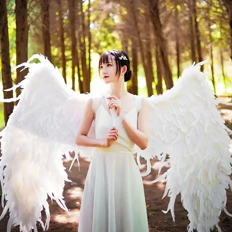 Black Feather  Wings Photography Couple Photos Outdoor Models Fashion Show Props Halloween Carnival Birthday Party Costume