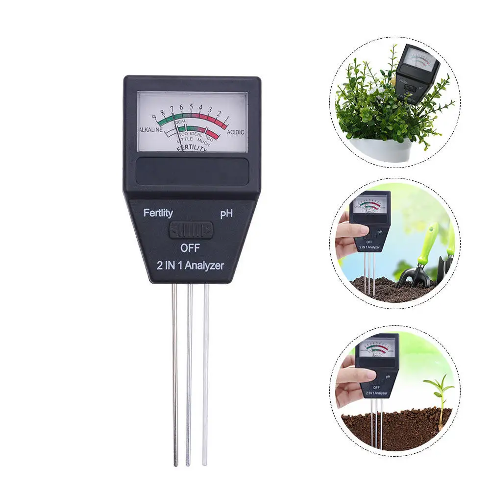 1Pcs Soil Testing Tool 2-in-1 PH Fertility Analyzer Large Clear Dial Save Water Energy for Indoor Outdoor