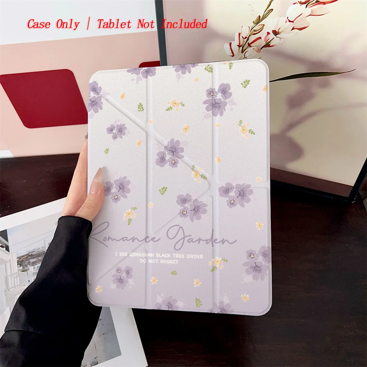 

Fresh Y-Fold Purple Small Flowers iPad Case For Apple iPad Pro 11/12.9 Air 3/4/5 Mini 5/6 8th-10th Gen Cover
