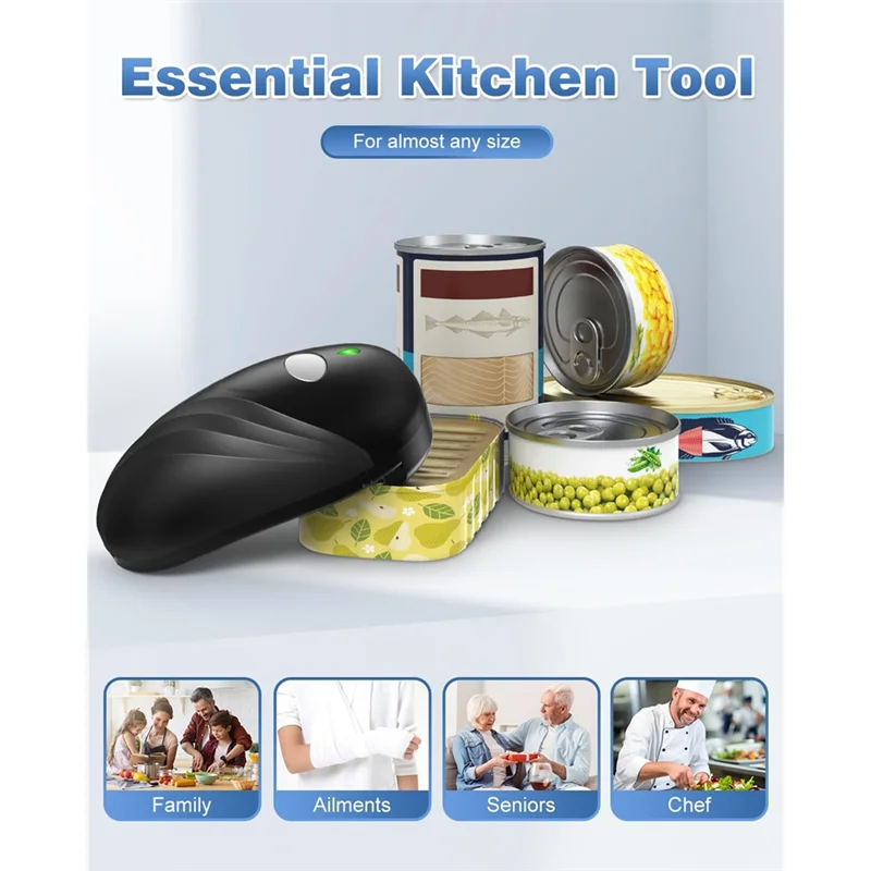 RALCA-For Kitchen Automatic Can Openers Rechargeable Electric, One-Touch Smooth Edge For Seniors
