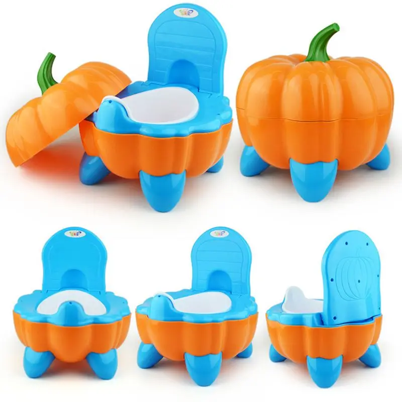 Asiento de inodoro portátil con forma de calabaza para bebé, orinal de entrenamiento para niños, urinario para viaje, WC