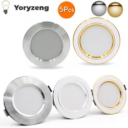 5Pcs LED Downlight 220V 5W 9W 12W 15W 18W Recessed Round LED Ceiling Lamps High Brightness For  Commercial Indoor Bedroom Decor