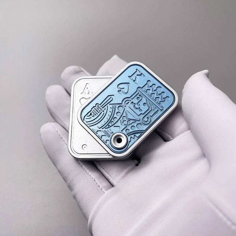 OUYEDC Poker Side Push Price Tag Youth Edition Ding-Ding Metal Magnetic Fingertip Card Pushing Decompression Toy