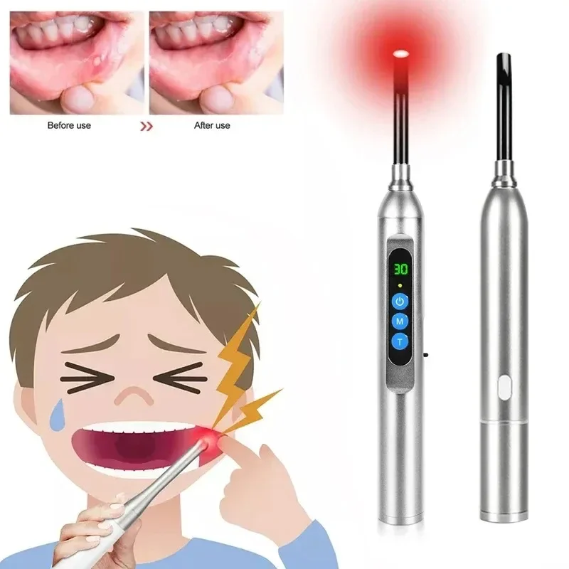 

Upgrade Red Light Therapy Device Mouth Ulceration Joint Ear and Nose Pain Relief Ulcer Cold Sore Laser Near Infrared Treatment