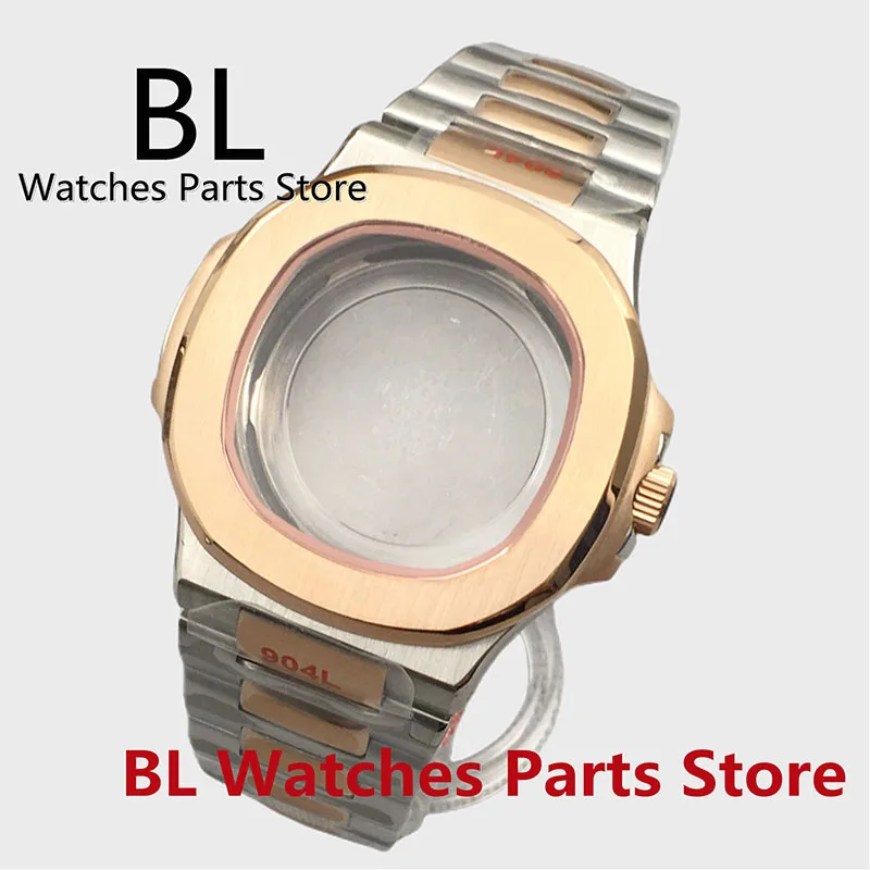 BL 40mm Two-tone Rose Gold Square Watch Case Sapphire Glass Fit NH35 NH36MIYOTA ETA 2824 DG PT5000 9015 Automatic Movement