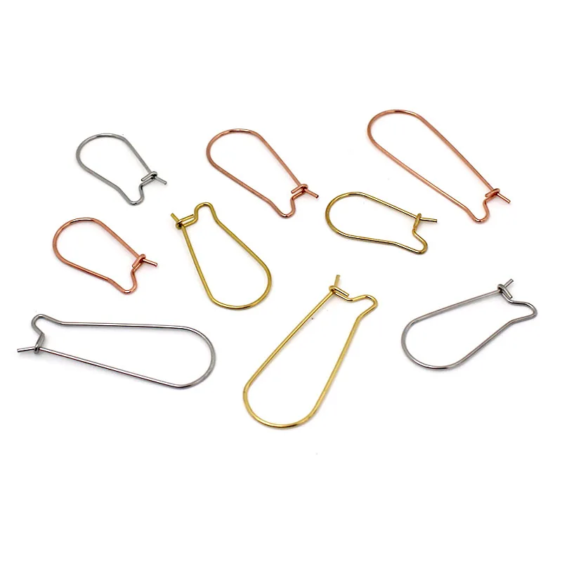 50Pcs/Lot 20/25/33mm Stainless Steel Hypoallergenic Earrings Hooks Clasps/Hoops Earrings for DIY Dangle Earring Jewelry Making