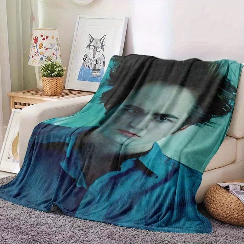 Customize Edward Cullen Flannel Blanket - Ultra-Soft, Warm & Non-Irritating, All-Season Use, Reusable, Perfect for Living Room,