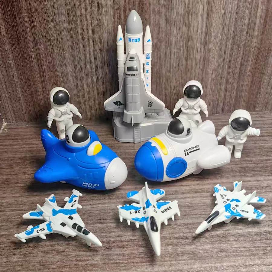 

Детская космическая серия, набор игрушечных машин, пресс-ракета, игрушечный автомобиль-космический корабль, может запускать космическую ракетку