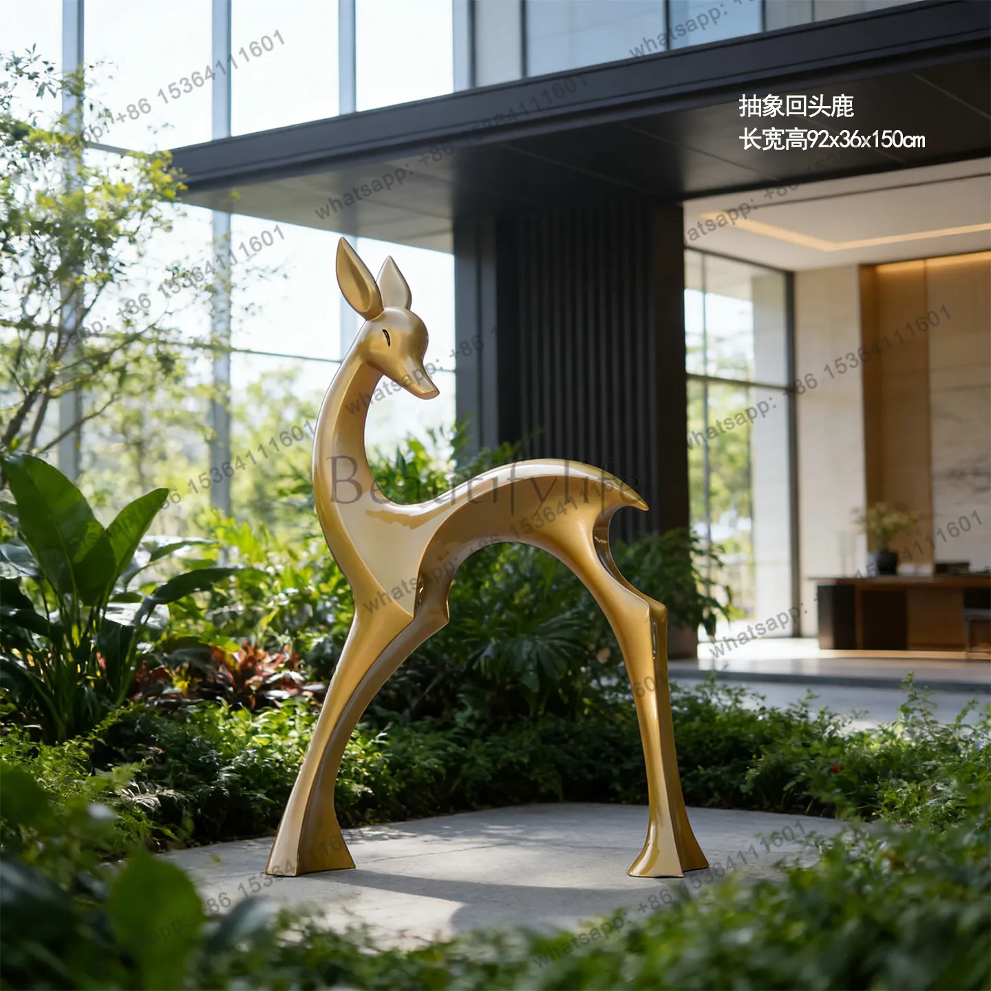 

Abstract sika deer fiberglass sculpture lawn garden landscape decoration ornament