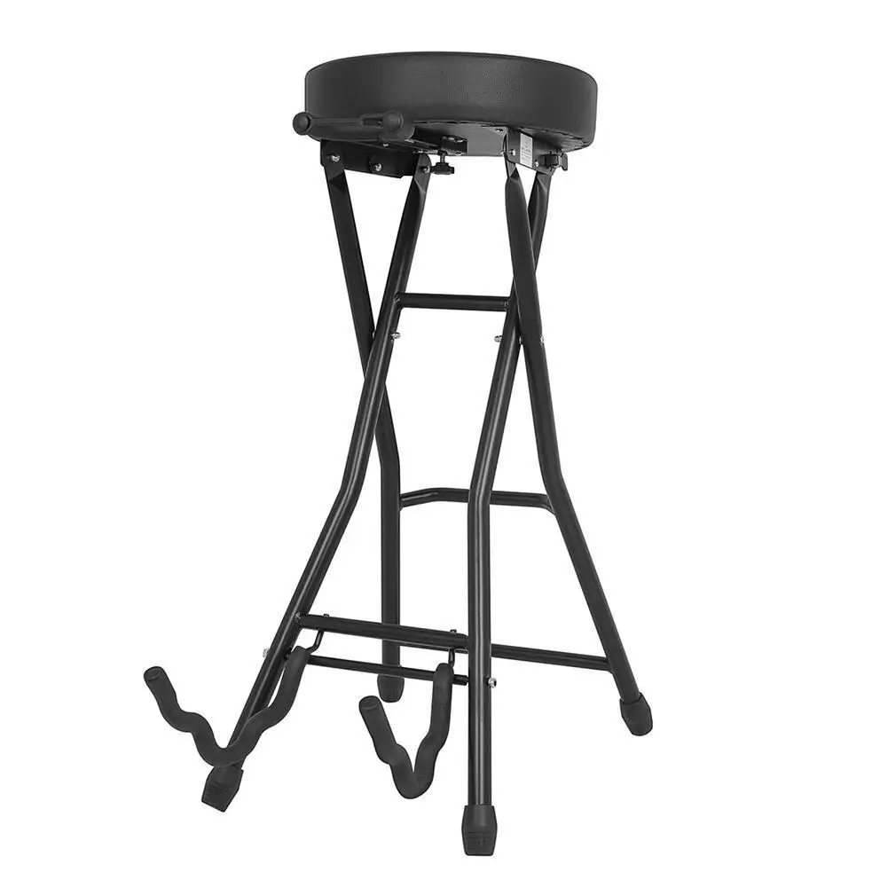 

Guitar Stool With Padded Cushion Foldable Dual-purpose Guitar Bracket Performance Chair Musical Instrument Parts