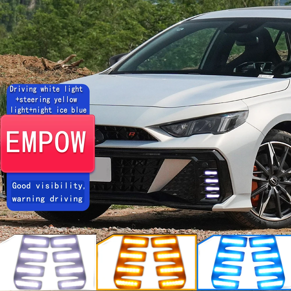 

Car DRL For Trumpchi EMPOW 2024 2025 Front Bumper LED Daytime Running Light Fog lamp cover with turn signal