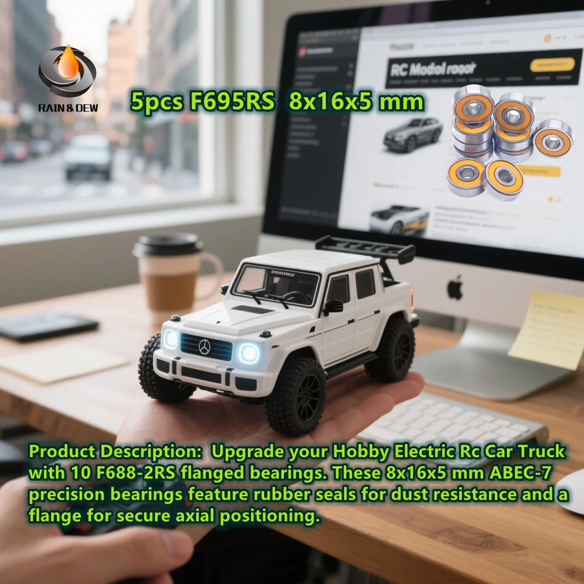 

5 шт. 695RS подшипник ABEC-7 5x13x4 мм миниатюрные шарикоподшипники 695RS оранжевый герметичный подшипник 695 2RS