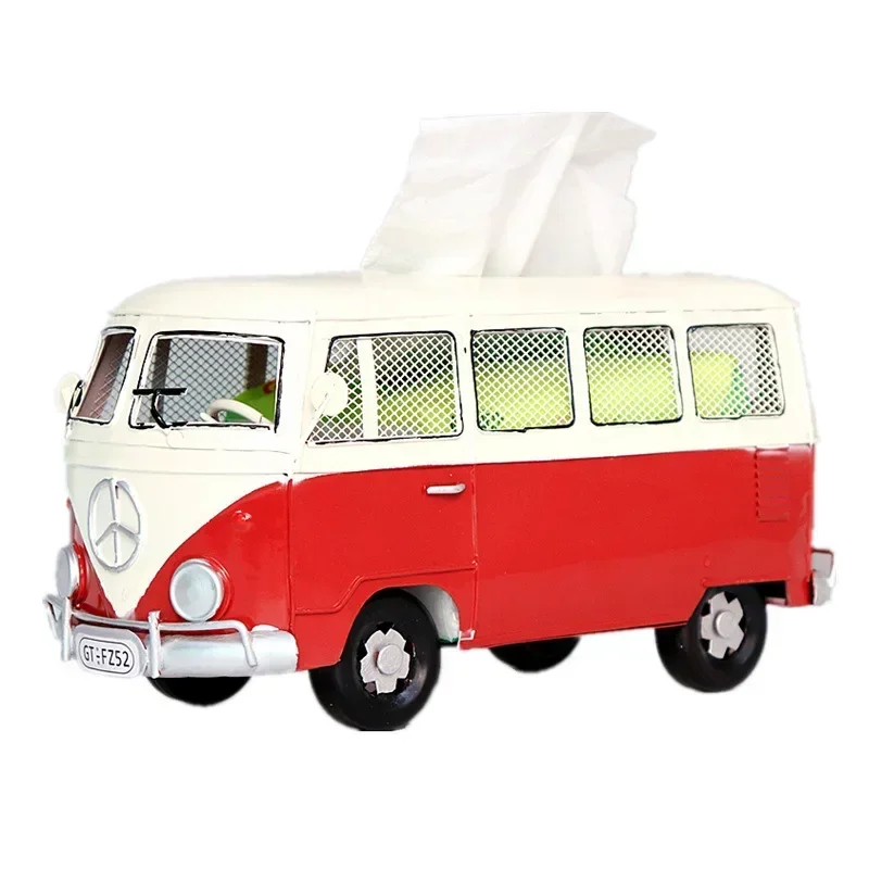 

Retro wrought iron creative industrial wind bus tissue box home living room desktop decoration dining room paper box decoration