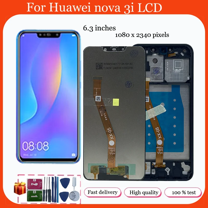 For HUAWEI Nova 3i 6.3\'\'For P Smart Plus 2018 INE-LX1 LX2 AL00 LCD Display Touch Screen Digitizer Assembly Replacement