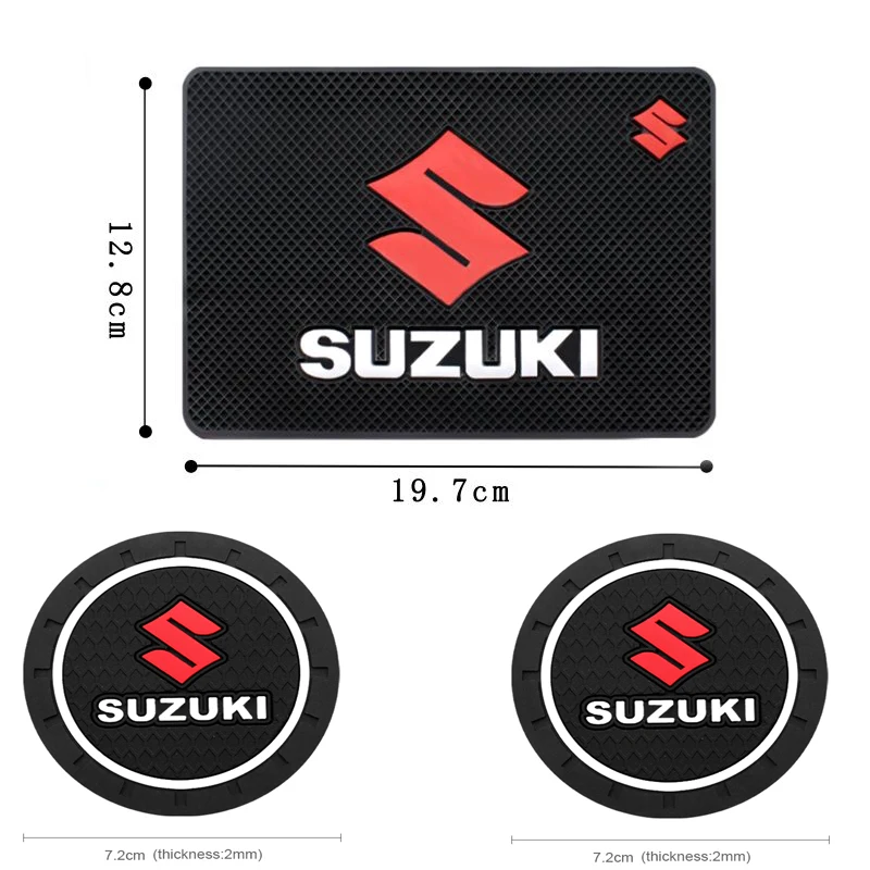 Car Coasters Water Cup Slots Non-Slip Mat For Suzuki Grand Vitara Sx4 Swift Alto Jimny Anti-skid Coaster Auto Interior Accessory